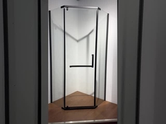 Затемненное стеклянное угловое квадрантное душевое отделение черное ISO9001